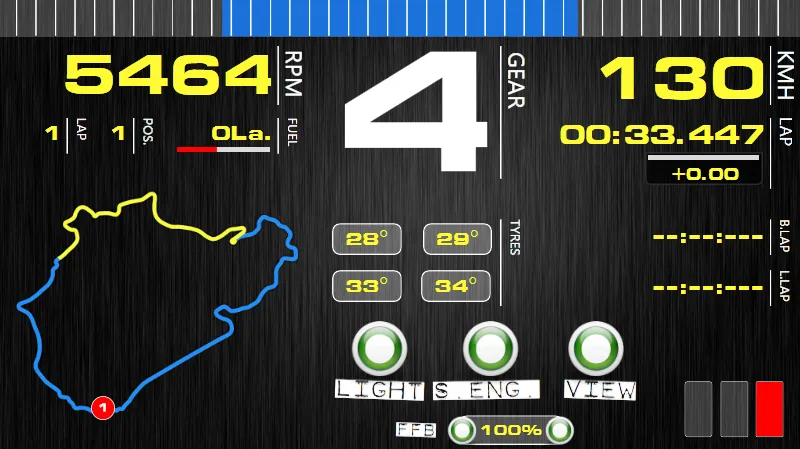 SimHub rendering a custom dashboard layout
